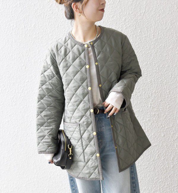 SHIPS any「Traditional Weatherwear: ARKLEY Aライン ミドル ノーカラー コート」|ノーカラーコート|