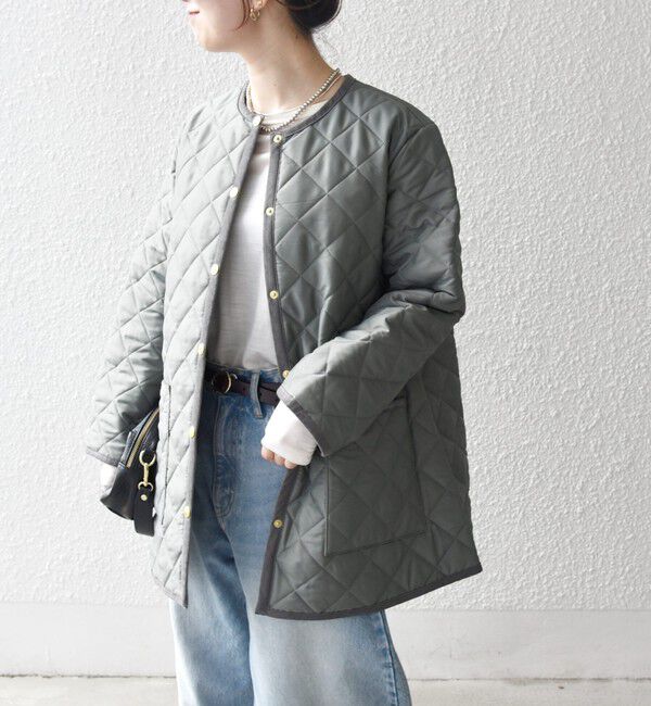 SHIPS any「Traditional Weatherwear: ARKLEY Aライン ミドル ノーカラー コート」|ノーカラーコート|