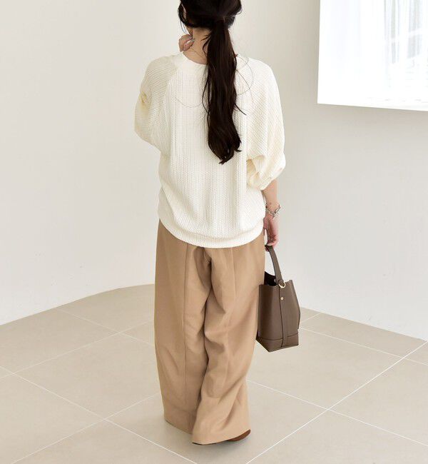 quaranciel「quaranciel:〈手洗い可能〉ケーブル ジャージー Vネック プルオーバー」|Tシャツ・カットソー|