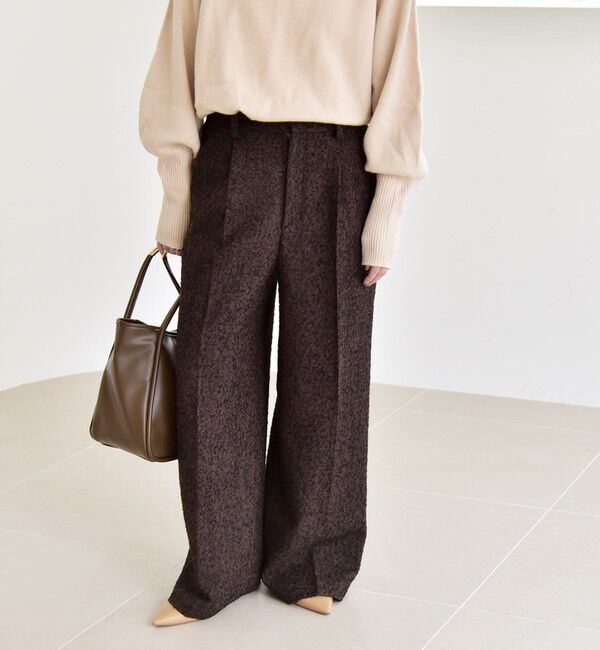 quaranciel「quaranciel: ツイード タック ワイド パンツ」|その他|