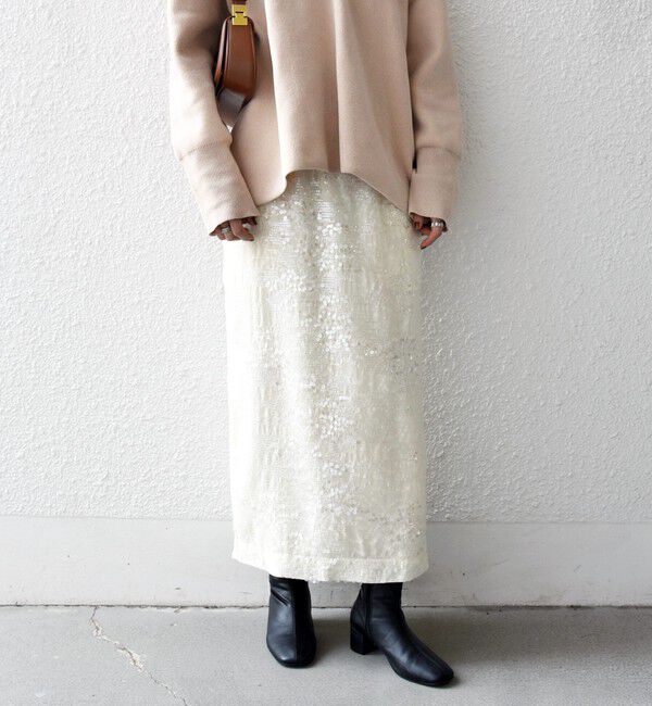 SHIPS any「SHIPS any: スパンコール ジャカード Iライン イージー スカート」|スカート|