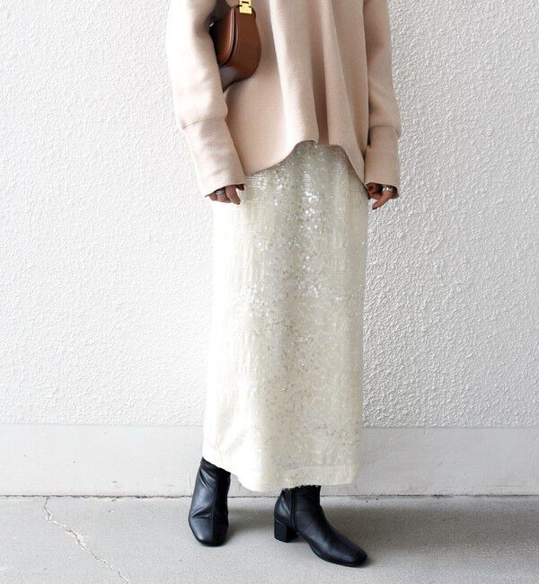 SHIPS any「SHIPS any: スパンコール ジャカード Iライン イージー スカート」|スカート|