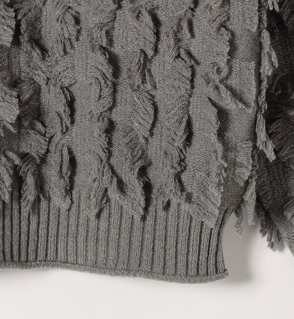 SHIPS any「SHIPS any:〈手洗い可能〉フリンジ デザイン ニット プルオーバー」|ニット・セーター|