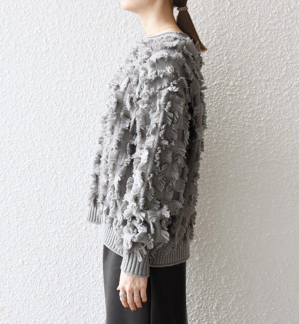 SHIPS any「SHIPS any:〈手洗い可能〉フリンジ デザイン ニット プルオーバー」|ニット・セーター|
