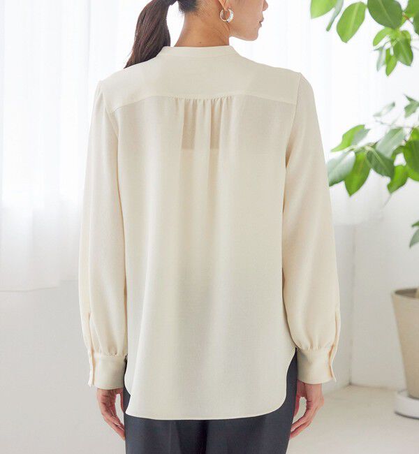 SHIPS for women「〈洗濯機可能〉ポリエステル カルゼ フリル ブラウス」|シャツ・ブラウス|