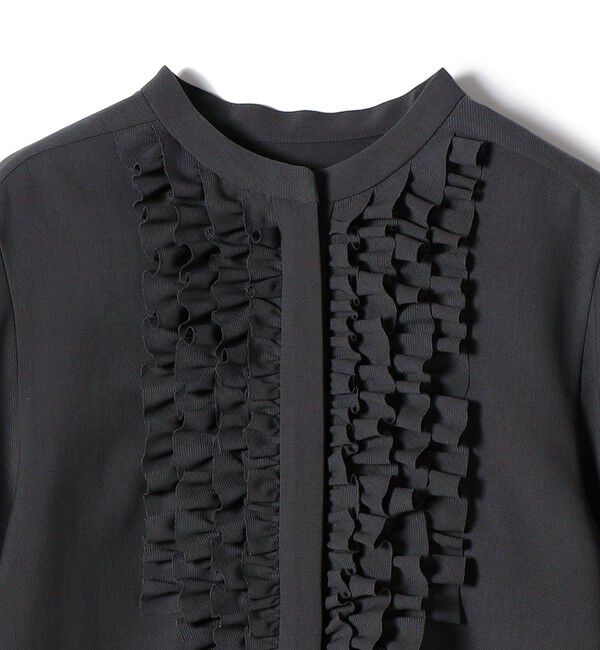 SHIPS for women「〈洗濯機可能〉ポリエステル カルゼ フリル ブラウス」|シャツ・ブラウス|