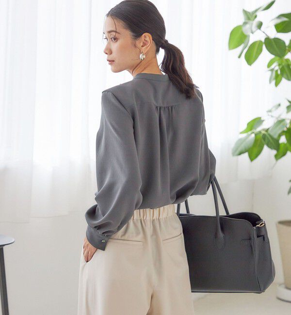 SHIPS for women「〈洗濯機可能〉ポリエステル カルゼ フリル ブラウス」|シャツ・ブラウス|