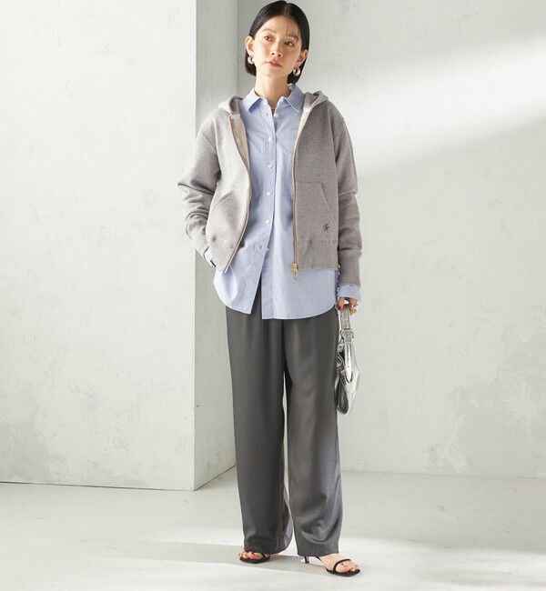 SHIPS for women「〈洗濯機可能〉AZUMA 裏毛 刺繍 ジップ アップ パーカ」|パーカー|