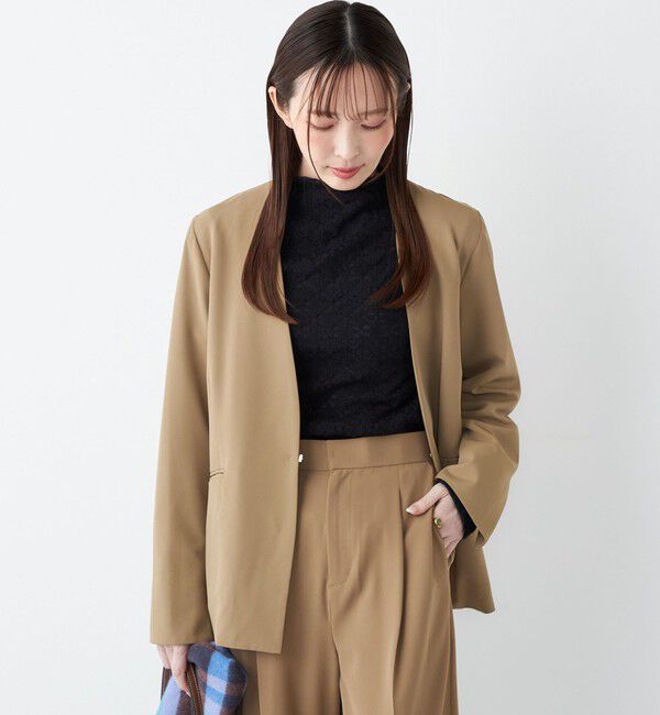 SHIPS Colors 「SHIPS Colors:〈手洗い可能〉2WAY ストレッチ Vカラー ジャケット（セットアップ対応可能）◇」|ノーカラージャケット|