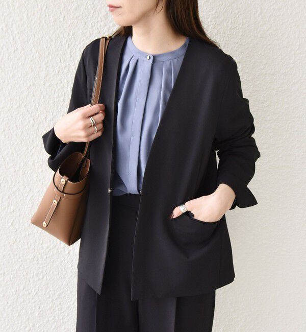 SHIPS Colors 「SHIPS Colors:〈手洗い可能〉2WAY ストレッチ Vカラー ジャケット（セットアップ対応可能）◇」|ノーカラージャケット|