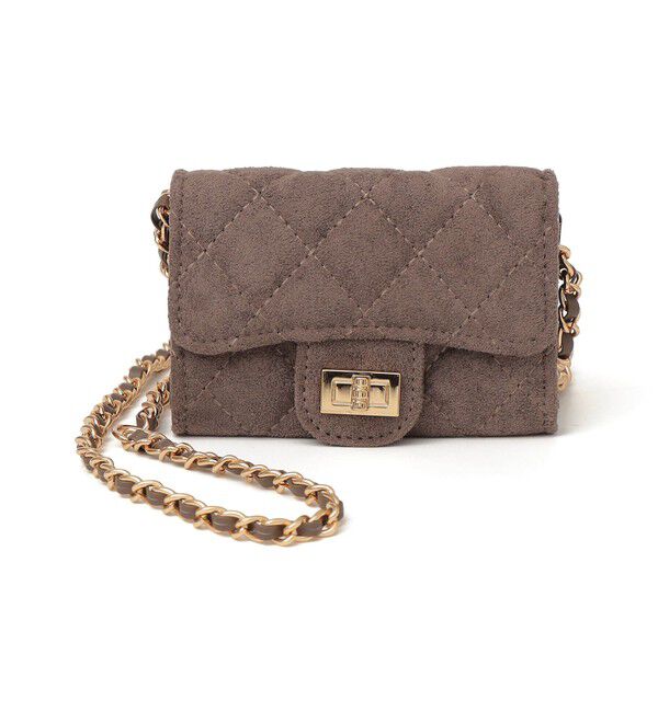 SHIPS any「VELETTO: キルティング チェーン ミニ ショルダー バッグ （ブラウン）」|ショルダー・メッセンジャー|ブラウン