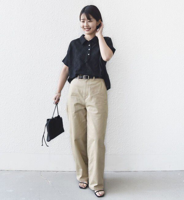 SHIPS for women「《追加予約》【WEB限定】〈手洗い可能〉シアー ジャカード ポロ 襟 ショート スリーブ プルオーバー」|ポロシャツ|