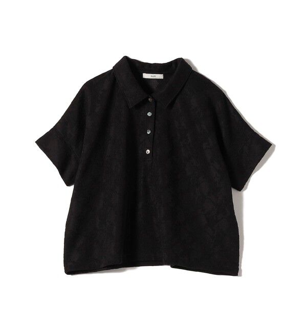 SHIPS for women「《追加予約》【WEB限定】〈手洗い可能〉シアー ジャカード ポロ 襟 ショート スリーブ プルオーバー」|ポロシャツ|