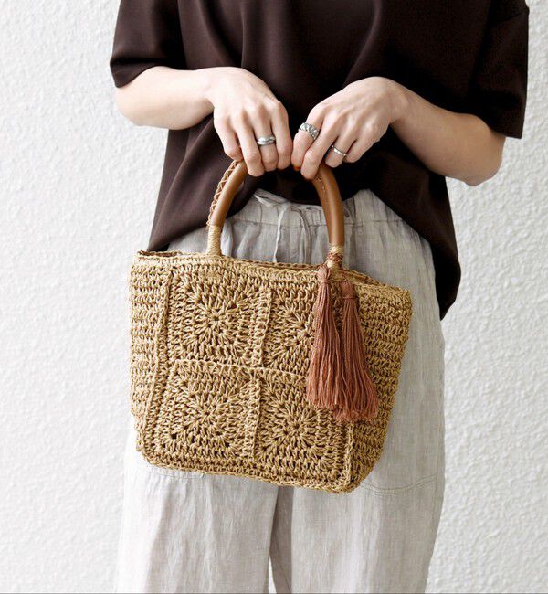 SHIPS any「SHIPS any:  メッシュ ペーパー タッセル トート バッグ」|トートバッグ|