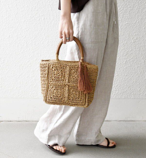 SHIPS any「SHIPS any:  メッシュ ペーパー タッセル トート バッグ」|トートバッグ|