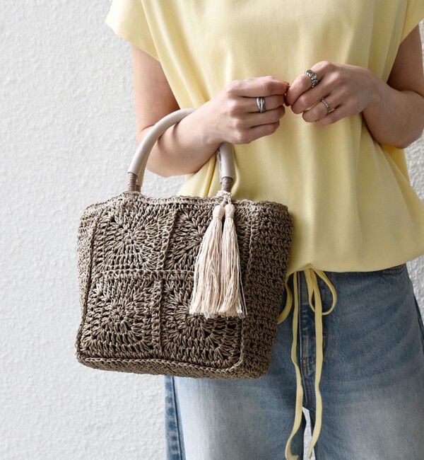 SHIPS any「SHIPS any:  メッシュ ペーパー タッセル トート バッグ」|トートバッグ|