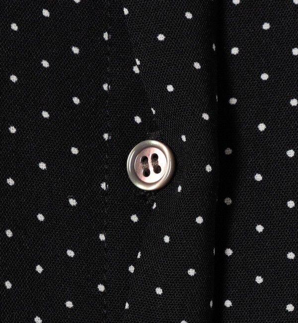 SHIPS any「《予約》SHIPS any:〈手洗い可能〉ドット バンドカラー フレンチ プリーツ ロング ワンピース」|ワンピース|