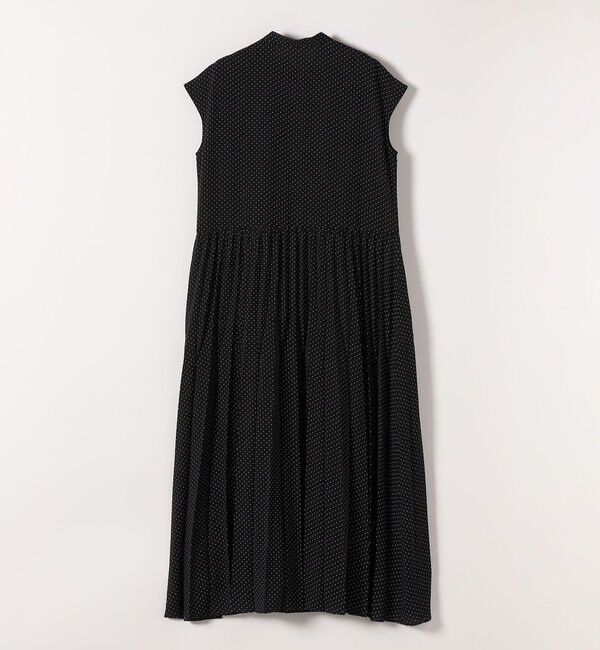SHIPS any「《予約》SHIPS any:〈手洗い可能〉ドット バンドカラー フレンチ プリーツ ロング ワンピース」|ワンピース|