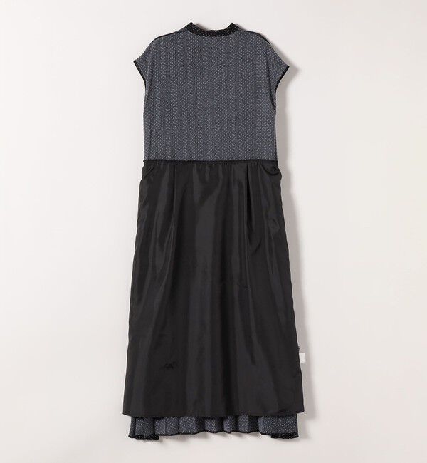 SHIPS any「《予約》SHIPS any:〈手洗い可能〉ドット バンドカラー フレンチ プリーツ ロング ワンピース」|ワンピース|