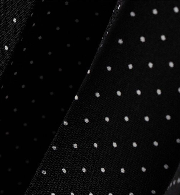 SHIPS any「《予約》SHIPS any:〈手洗い可能〉ドット バンドカラー フレンチ プリーツ ロング ワンピース」|ワンピース|