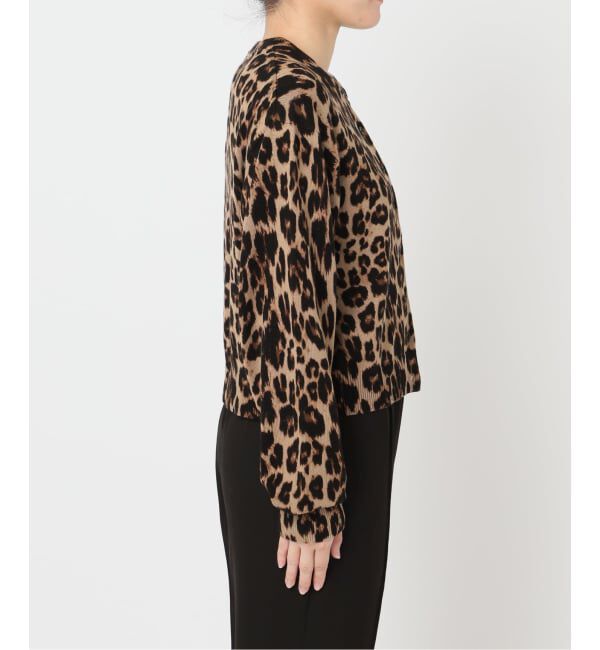 OUTDOOR PRODUCTS Usual Things「レオパード プリントクルーネックカーディガン」|ニット・セーター|