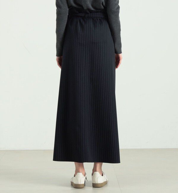 BACCA「ストライプギャバ ラップロングスカート」|スカート|