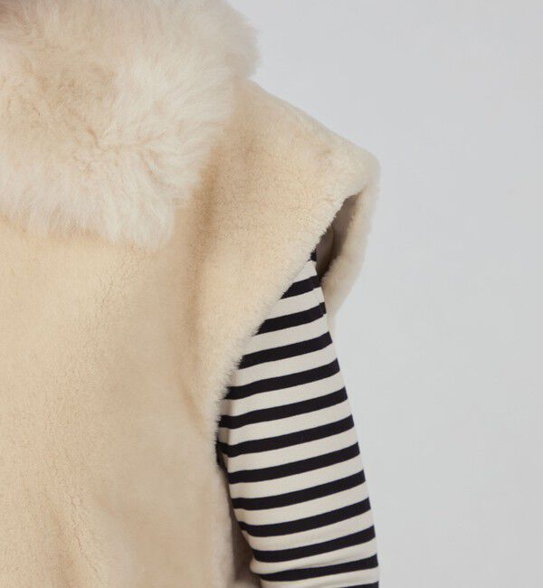 TOMORROWLAND collection「メリノムートン ビックカラージレ」|ダウンベスト・ベスト|