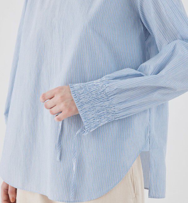 GALERIE VIE「コットン スタンドネックフリルシャツ」|シャツ・ブラウス|