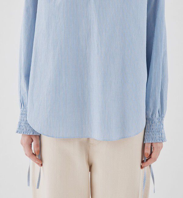 GALERIE VIE「コットン スタンドネックフリルシャツ」|シャツ・ブラウス|