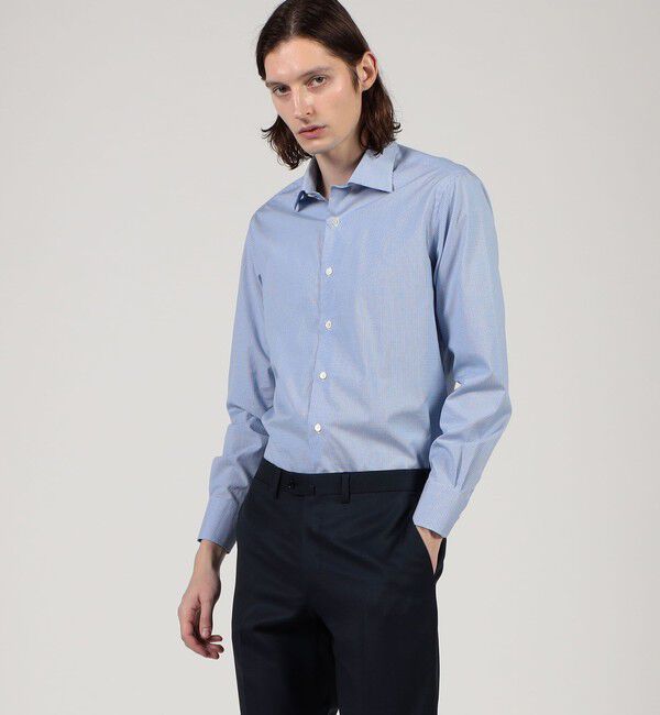 TOMORROWLAND MENS「コットン ワイドスプレッドカラー ギンガムチェック ドレスシャツ」|シャツ・ブラウス|