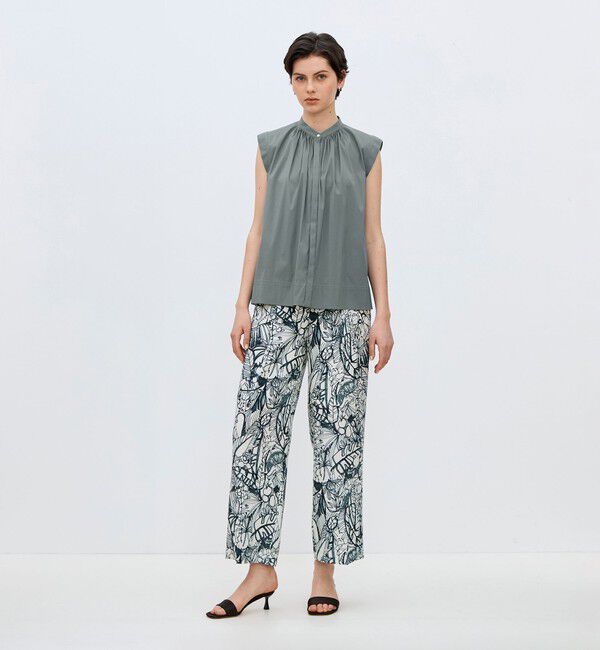 TOMORROWLAND collection「【一部WEB先行予約】ハイパワーストレッチブロード ギャザーノースリーブブラウス」|シャツ・ブラウス|