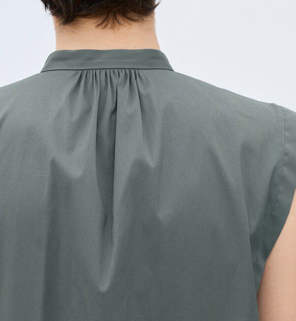 TOMORROWLAND collection「【一部WEB先行予約】ハイパワーストレッチブロード ギャザーノースリーブブラウス」|シャツ・ブラウス|