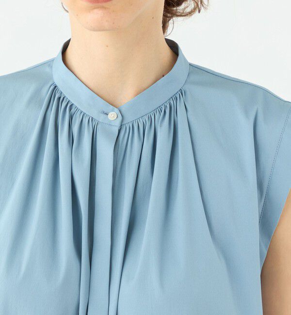 TOMORROWLAND collection「【一部WEB先行予約】ハイパワーストレッチブロード ギャザーノースリーブブラウス」|シャツ・ブラウス|