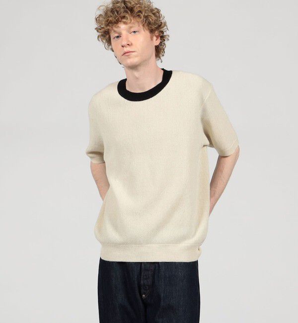 TOMORROWLAND BUYING WEAR「【別注】Raffa Molina パイピング クルーネック ハーフスリーブニット」|ニット・セーター|