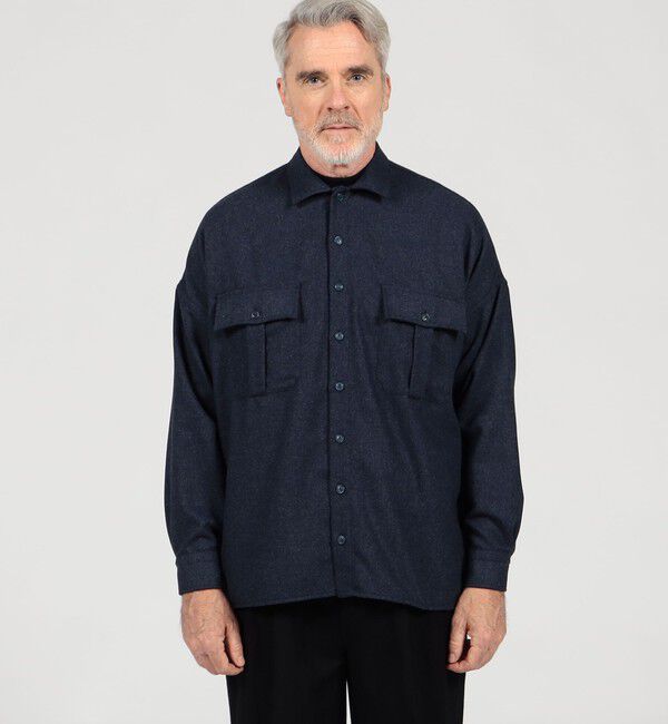 TOMORROWLAND MENS「【別注】GUY ROVER ポリエステルウール オーバーシャツ」|ブルゾン・スタジャン|