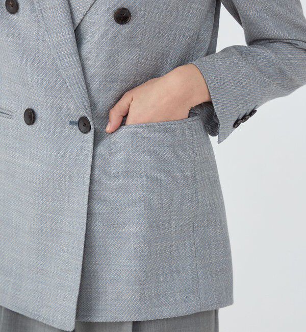 TOMORROWLAND collection「JERSELY BLUE ダブルブレストジャケット」|テーラードジャケット|