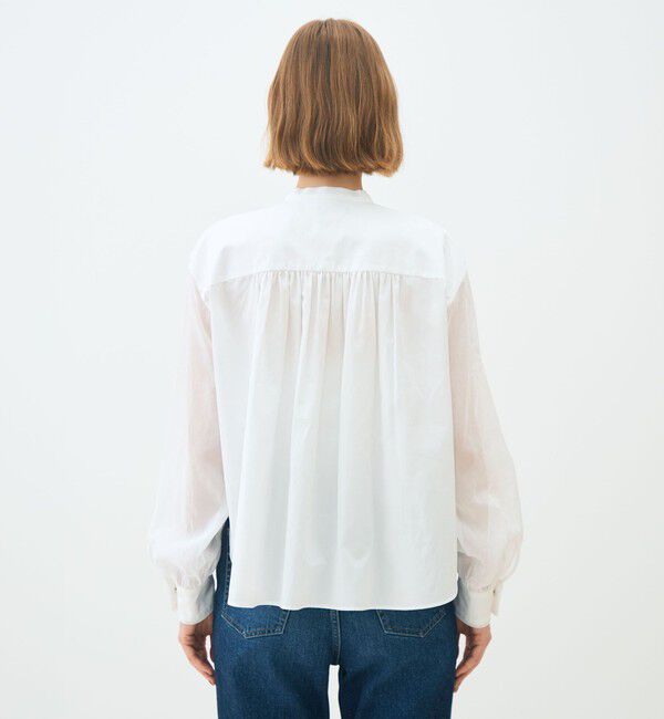 TOMORROWLAND collection「ホワイトコンビネーション エンブロイダリーボウタイブラウス」|シャツ・ブラウス|