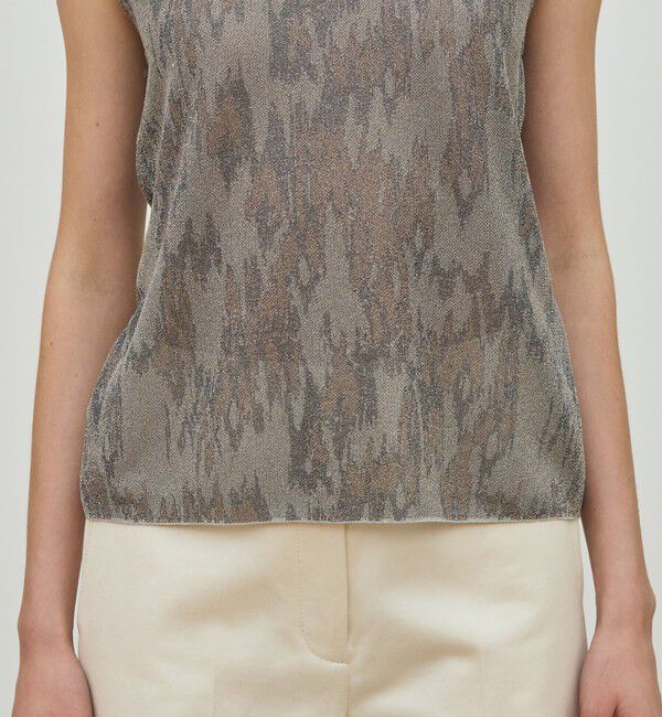 DES PRES「ソフトラメジャカード ノースリーブプルオーバー」|ニット・セーター|