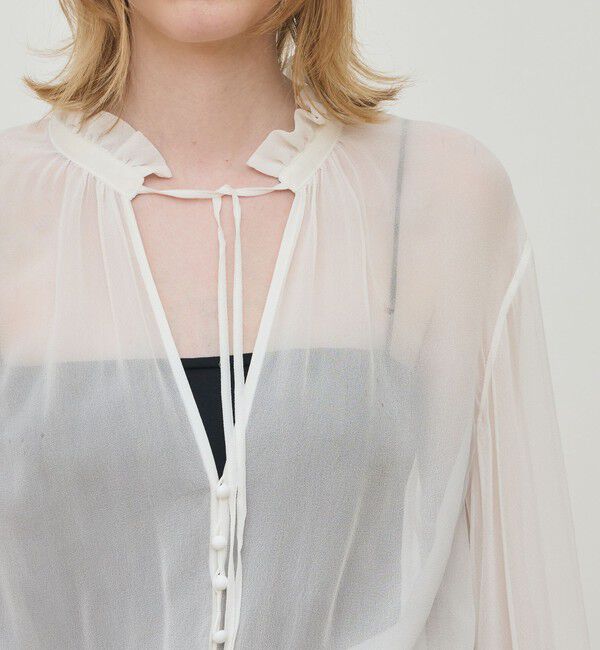 DES PRES「シルクシフォン ラッフルマキシワンピース」|ワンピース|