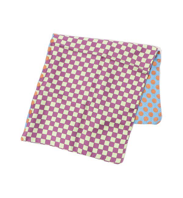 TOMORROWLAND GOODS「EPICE シルク ブロックプリント スカーフ」|バンダナ・スカーフ|64 パープル系