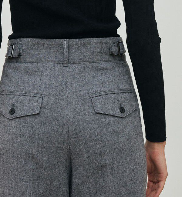 DES PRES「ウールジョーゼット タックワイドパンツ」|スラックス|