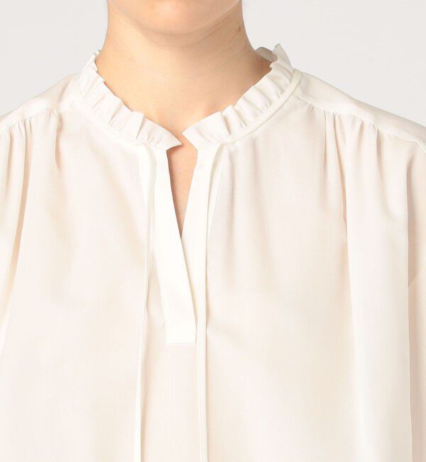 Ballsey「ハイカウントポプリン フリルカラーブラウス」|シャツ・ブラウス|