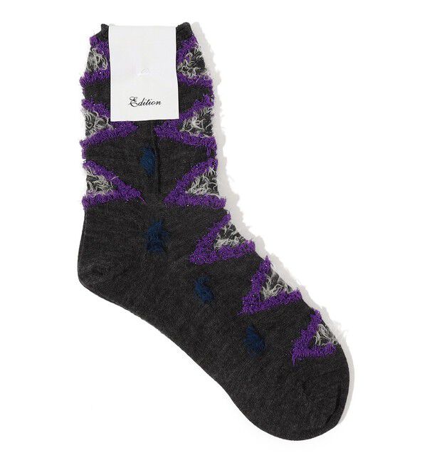 Edition「ジャカードソックス」|ソックス|19 ブラック