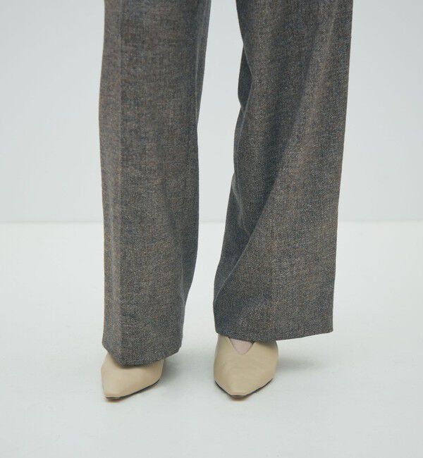 MACPHEE「ネップツイード タックテーパードパンツ」|スラックス|