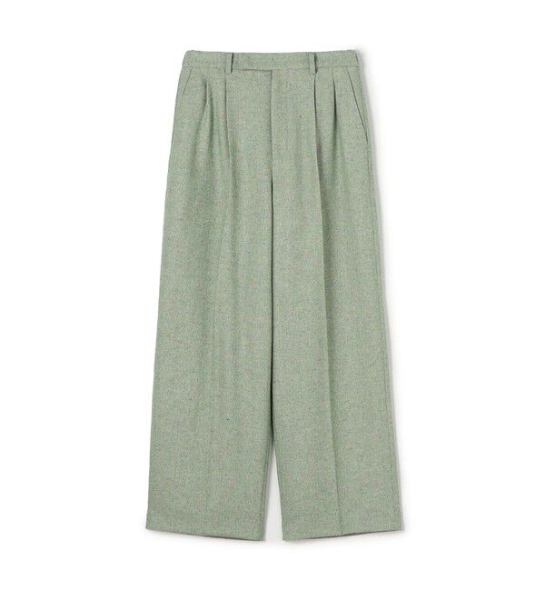 MACPHEE「ネップツイード タックテーパードパンツ」|スラックス|53 グリーン