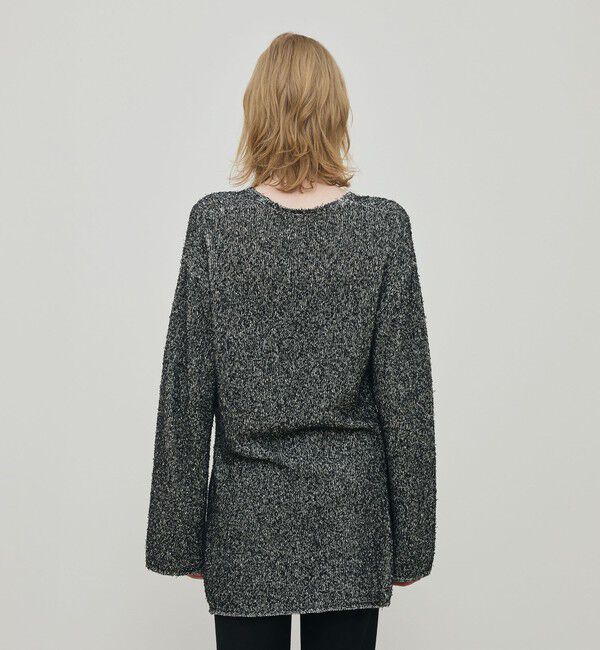 DES PRES「カード&times;カールヤーンニット Vネックチュニックプルオーバー」|ニット・セーター|