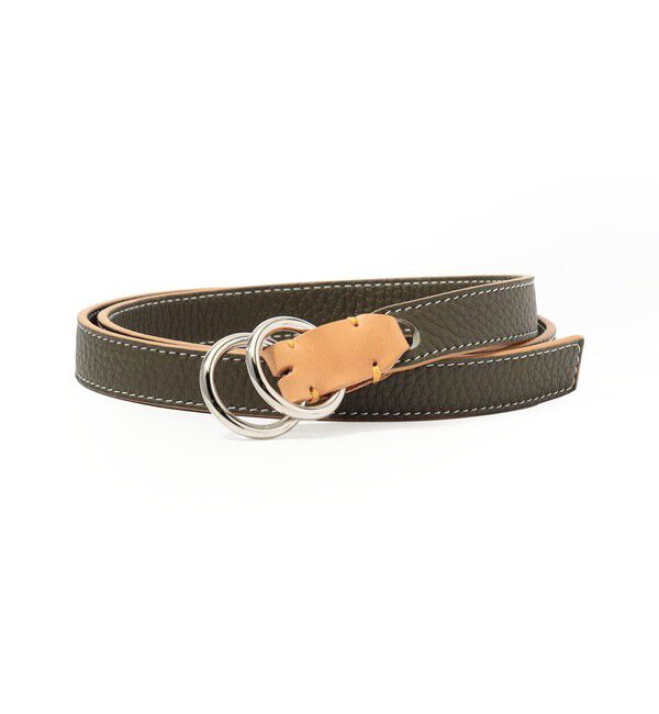 TOMORROWLAND GOODS「il micio レザーダブルリングベルト」|ベルト|59 ダークグリーン