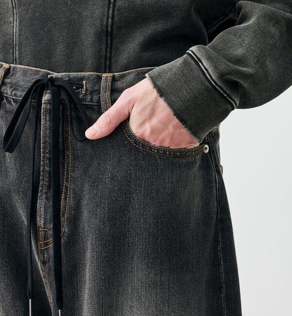 Edition「ブラックデニム ドローコードパンツ」|デニム|