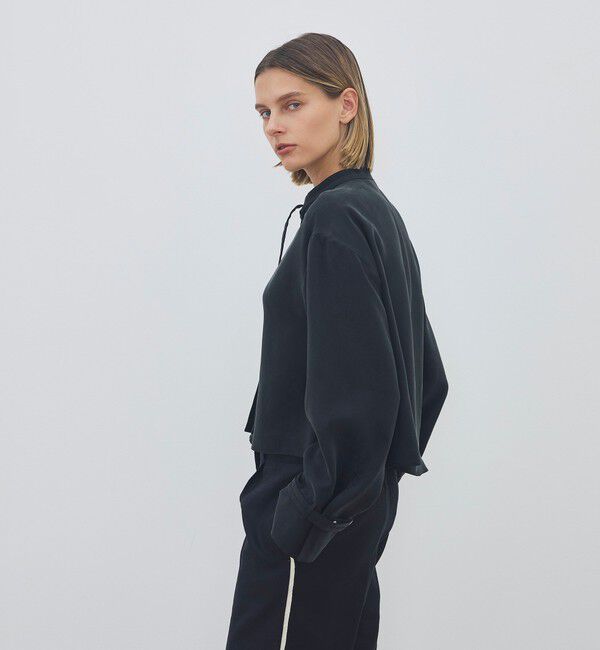 DES PRES「フィブリルキュプラポリ クロップドリラックスブラウス」|シャツ・ブラウス|