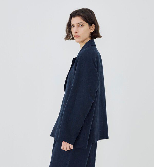 GALERIE VIE「マリンカナパストライプ ラグランスリーブジャケット」|テーラードジャケット|